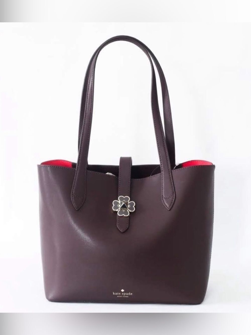 Kate Spade Kaci Chocolate Cherry Small Tote Handbag Purse with Tag m